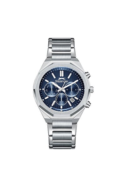 Slazenger Sl.09.2503.2.02 Men's Wristwatch |   Blue Sporty Power in a Steel Case