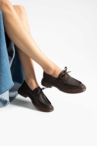 Yula Fashion Shoes Camelia Kadın Günlük Loafer Acı Kahve Cilt
