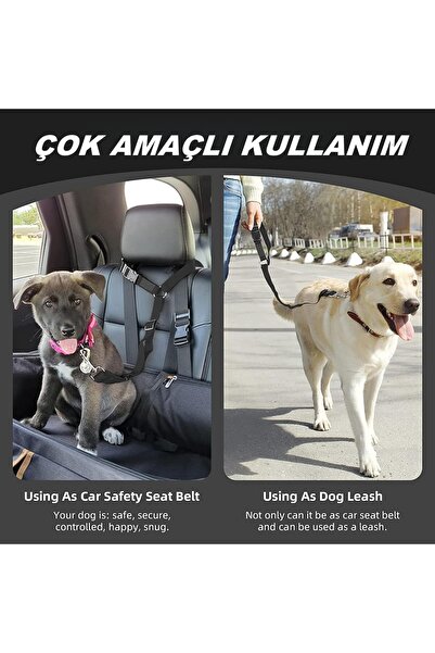 Ferdys Çok Amaçlı Köpek Emniyet Kemeri, Ayarlanabilir Köpek Araba Tasması, Evcil Hayvan Tasması
