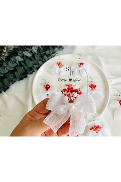 Nikah Sekeri Dunyasii 20 Adet Şeffaf Düğün Magneti, Nikah Magneti, Nişan Hedi...