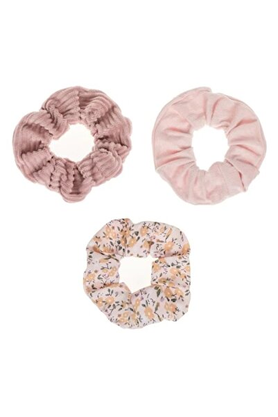 ANTBRO Set 3 elastice de păr pentru copii Antbro® textil în culori nud, roz și florale cu diferite motive