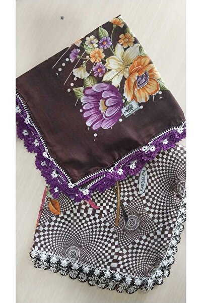 Papatyam 2 Adet El İşi Tığ İşi Yazma//Tığ Oyalı Yemeni/El İşi Çeyizlik Tülben...