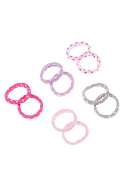 ANTBRO Set 10 elastice de păr pentru copii multicolore cu buline