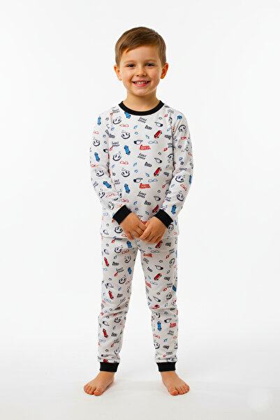 Supriz Sepeti طقم بيجامة للأولاد مصنوع من القطن بنسبة 100% - طقم علوي وسفلي ل...