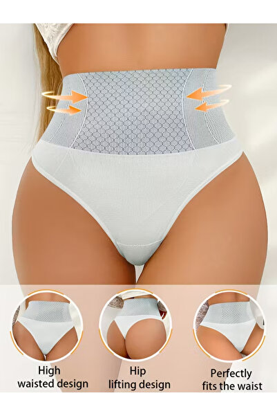 NADIA Chiloti Modelatori Tanga, Model Nou, Culoare Alba, Masura XL