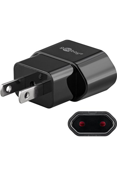 OEM Adaptor de retea SUA/Japonia tata la Euro Europa mama 10A 2500W negru Goo...