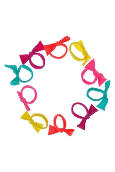 ANTBRO Set 10 elastice de păr pentru copii Antbro® cu fundițe multicolore