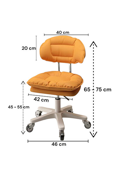 OEM Ergonomic chair, versatile, rotating, mobile, height adjustable (65–75 cm), orange
