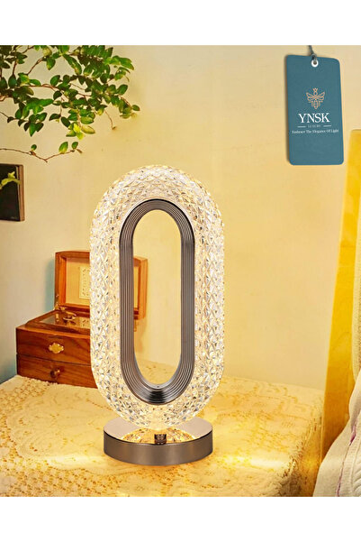 Genel Markalar Şarjlı 3 Kademeli Dokunmatik Metal Masa Lambası – USB Kablolu LED Aydınlatma, 26 cm