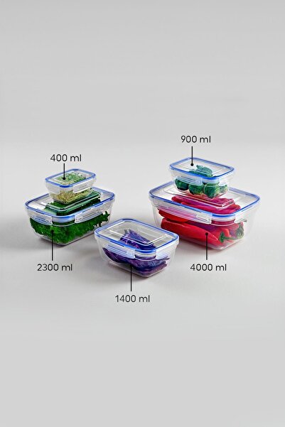 HSDemirci Rectangular 5-Piece Vacuum Sealed Air-Tight Storage Container Set with Gaskets