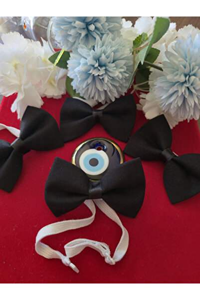 Jasminya Erkek Çocuk Siyah Renk Lastik Bağlamalı Papyon