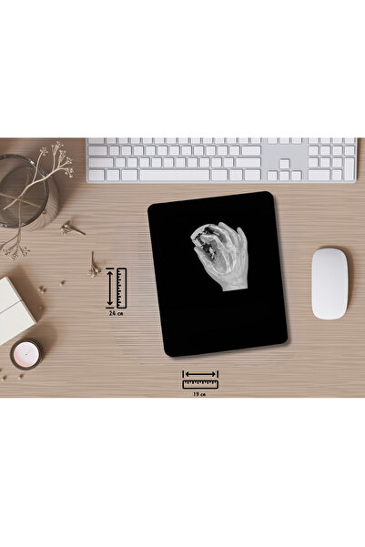 IVART Siyah Beyaz Röntgen El Temalı Bileklik Destekli Dikdörtgen Mouse Pad-do...