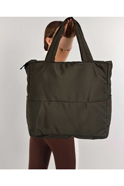 DİYKAYA Matmazel Kadın Haki Fermuarlı Puf Şişme Çanta