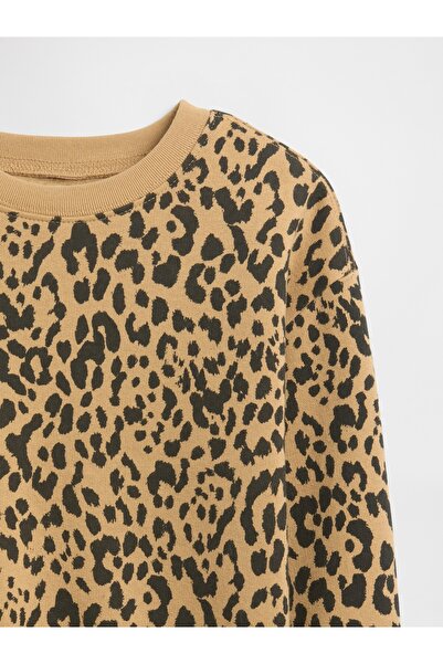 GAP Kız Bebek Kahverengi Grafik Baskılı Sweatshirt