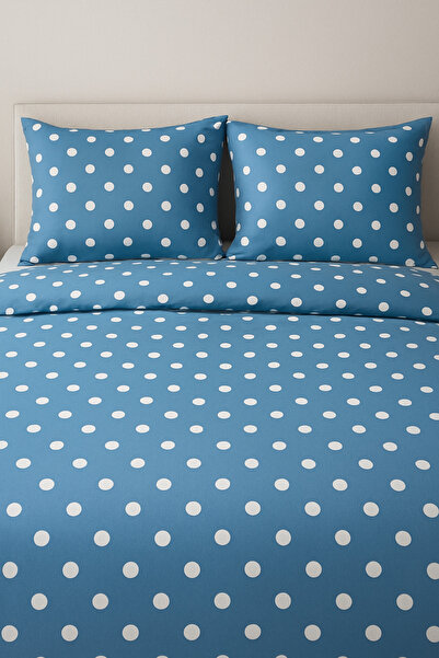 calinahome Blue Color Polka Dot Pillow Case