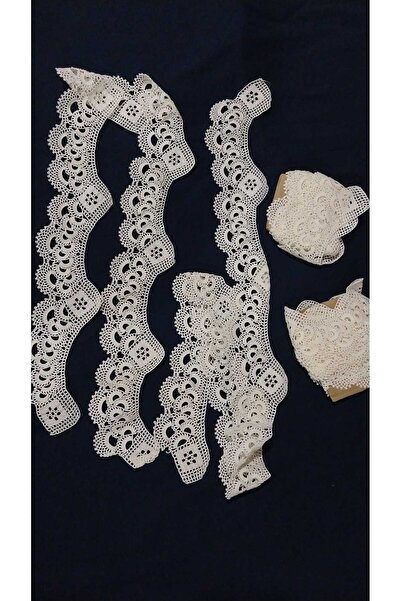 Papatyam 2 قطعة (2 متر) من الكروشيه المحبوك يدويًا، 2 قطعة (1 متر) من حبل الدانتيل المطرز يدويًا/حبل الزينة المصنوع يدويًا من القطن