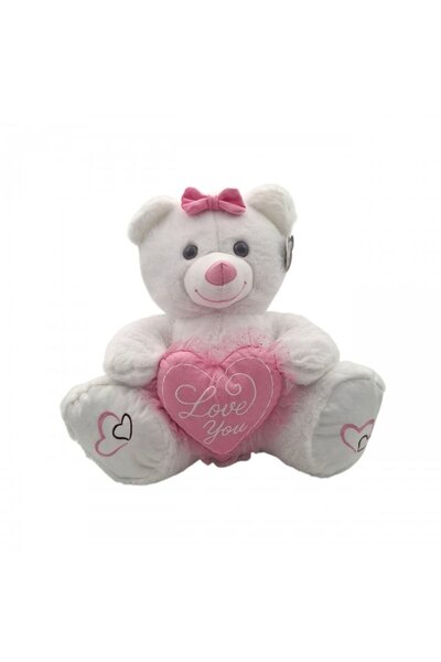 mavi su dünyası Pink Heart Bear 60 cm