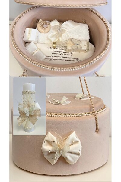 KidsMagazin Set de botez Florence în cufăr de catifea roz