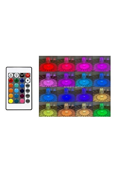 OEM LED Desk Lamp RGB 16, Touch Dimmer, 3 Brightness Levels, USB Charging, 3W, Acrylic Crystal, Trapezoi