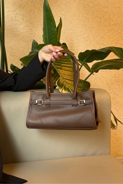 Grsbags Brown Leather Women's Hand and Shoulder Bag