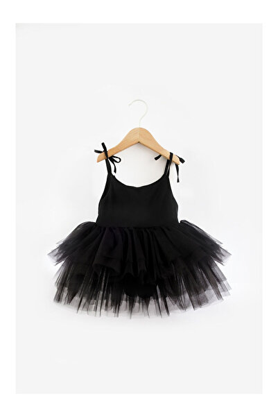 LC Waikiki Siyah Tütü Etekli Askılı Kız Çocuk Balerin Elbise - Jade