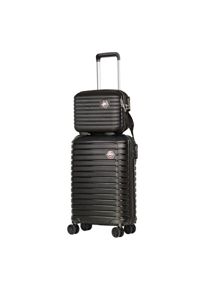 GROUND Vanille Kabin Boy Valiz + Makyaj Çantası Siyah - 10663