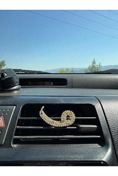Çiçek Antalya Gold Stone Arabic Vav Letter Car Air Conditioner Ornament – Shiny Decorative Accessory