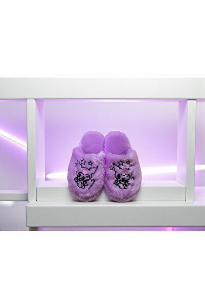 Bmp Terlik Lila kuromi peluş çocuk ev terliği