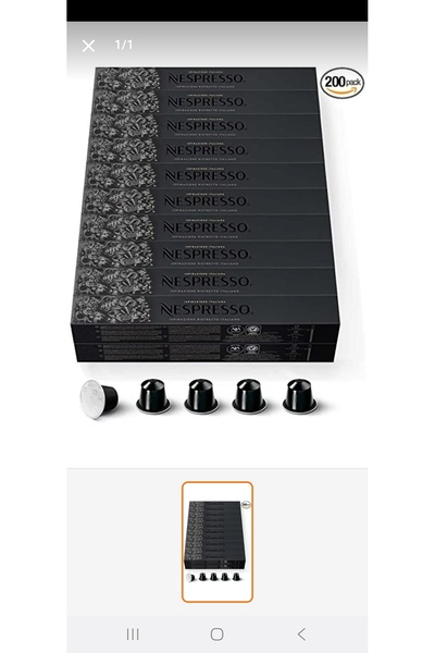 Nespresso Ristretto 10×10 Box of 100 Capsules Coffee