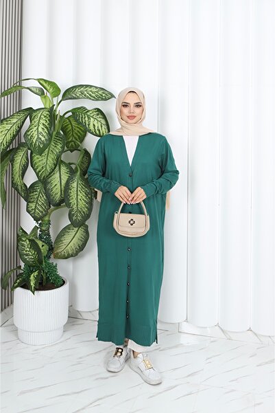 NİSUM MODA Long Mercerized Cardigan