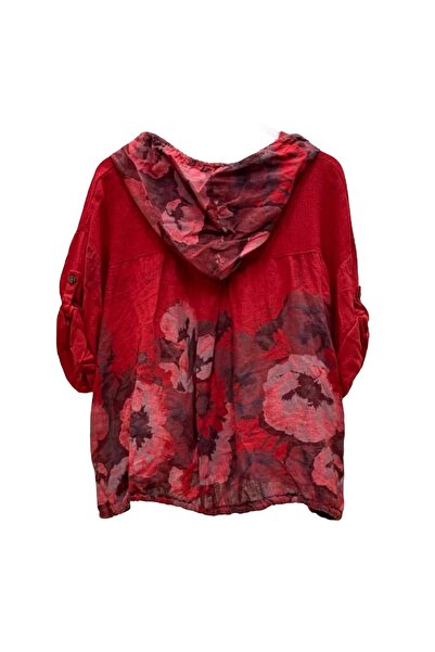 PHUTİ COLLECTION Flower Patterned Zippered Jacket with Snap Buttons