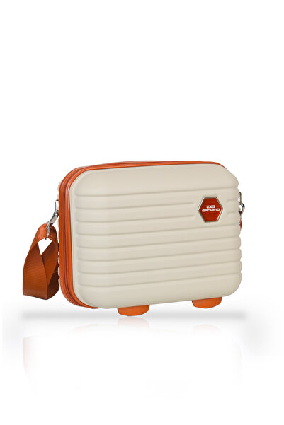 GROUND Vanille Gar Orta Boy Valiz + Makyaj Çantası Kemik Taba - 10663