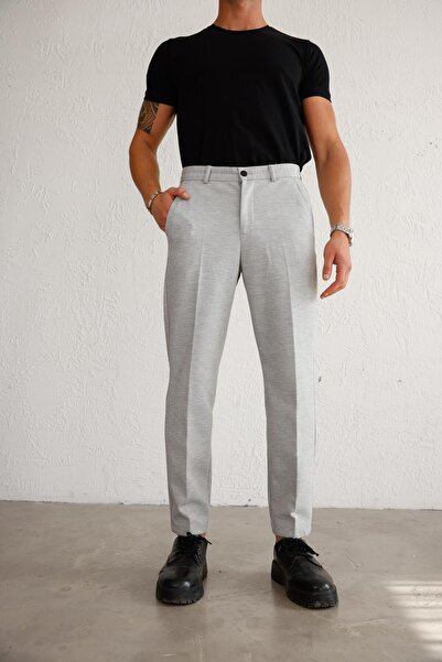 BRACCAS Men's Relaxed Fit Gray Pants