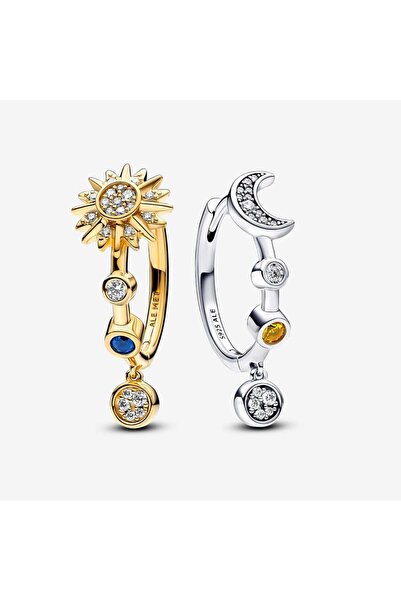 maisonleor Güneş ve Ay Gümüş Küpe