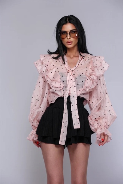 Pretty Pink shirt with polka dots