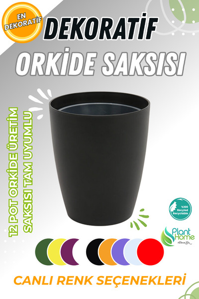 Plant Home Power Mix Dekoratif Orkide Dış Saksısı Siyah – Hava Alan ve Zarif ...