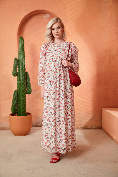 Stylish فستان ماكسي للحوامل بطبعات ناعمة