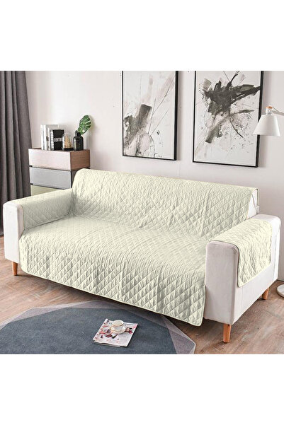 MADOR Quilted Cover for 3-Seater Sofa with Two Sides - Cream