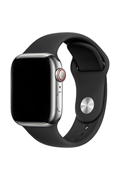 Compatibil Apple Curea silicon, compatibila Apple Watch 2/3/4/5/6/7/8/9/10 42mm/11 42mm/SE, 38/40/41/42mm S/M, Black