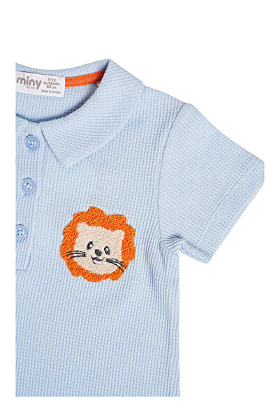 LC Waikiki Waffle Kumaş Aslan Figürlü Erkek Bebek Tulum