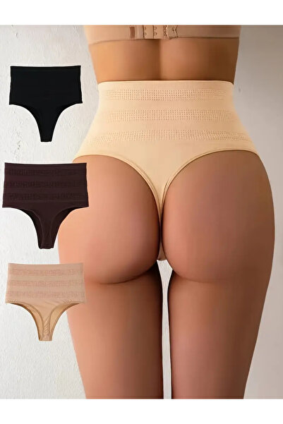 NADIA 3 Chiloti Modelatori Tanga, Model Nou, Culoare Neagra, Bordo, Bej, Masura M