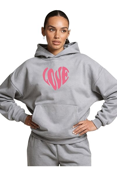 ArtYus Unisex Love Heart Culoare neagră Special cu imprimeu Bumbac supradimen...