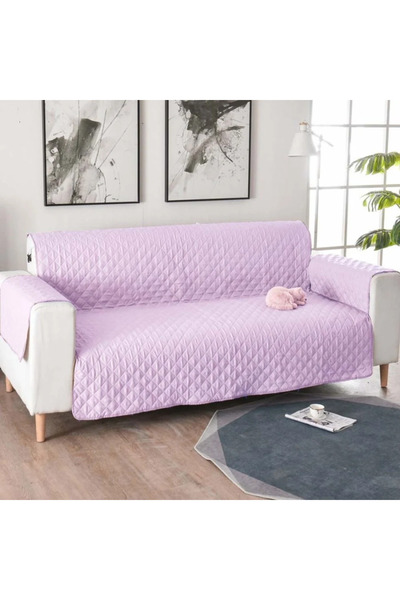 MADOR Quilted sofa cover 3 seats two-sided - lilac