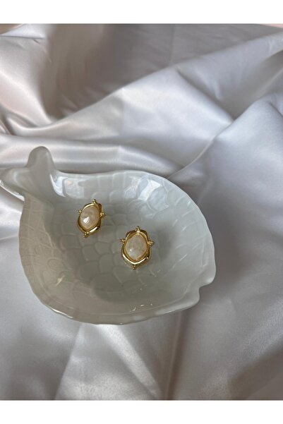 stainles steel Vıntage Gold Küpe