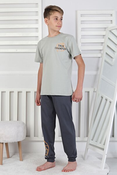 ZUZUNGA True Champion Basketball Printed Short Sleeve Boys' Pajama Set