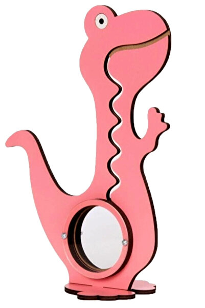 mdf Ahşap Dinazor Kumbara Özel Eğitici Oyuncak Kırmızı A Kalite 40 Cm