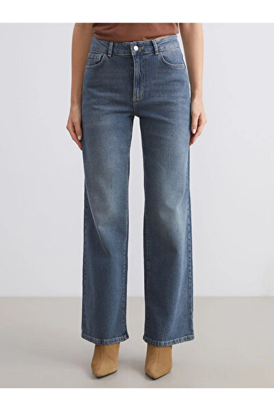 LC Waikiki LCW Jeans Indigo Wideleg Kadın Jean Pantolon
