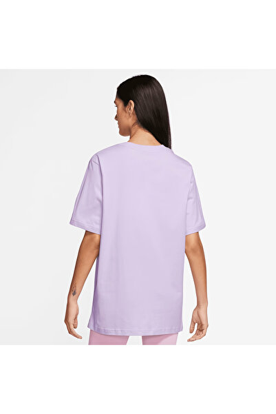 Nike Sportswear Essentials Γυναικείο μωβ μπλουζάκι - φαρδύ και μακρύ κομμένο 100% βαμβάκι -FD4149-511