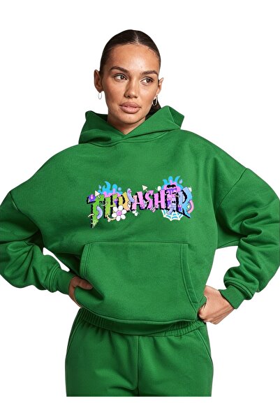 ArtYus Φούτερ Unisex Trasher Colorful Special με τύπωμα Cotton oversized με κ...