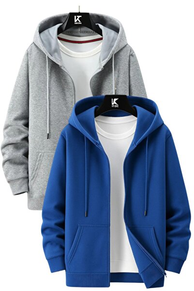 Karatopak 2-Piece Hooded Unisex Zippered Sweatshirt / Cardigan